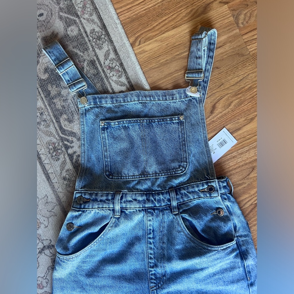 New w tags wide leg denim overalls size 27